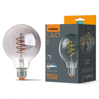 E27 G95 LED Lampen 4W 100lm 1800K Warm Graphit Filament Dimmbar 360° VIDEOX