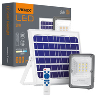 LED Solarstrahler 9x LED 20W 600lm 5000K IP65 VIDEX Dämmerungssensor mit Fernbedienung