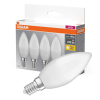 4x LED Lampen E14 B35 5W = 40W 470lm 2700K Warm 300° OSRAM-Sockel