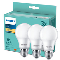 3x LED Lampen E27 A60 10W = 75W 1055lm 2700K Warm PHILIPS