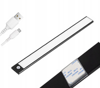 LED-Unterschrankleuchte Möbelleiste 2W 4500K 40cm mit Bewegungsmelder Schwarz