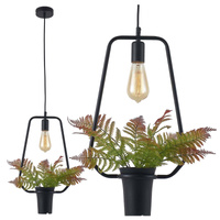 IL MIO SOREN dekorative Pendel-Deckenleuchte Schwarz E27 mit Blume GOLDLUX (Polux)