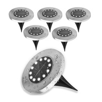 Set von 6x 12x LED SOLAR DOGRUNT betriebene IP44 Gartenleuchten