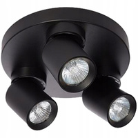 TIMO Decken-/Wandleuchte Wandleuchte Reflektor bewegliche Halogenleuchte 3 xGU10 schwarz rund LVT