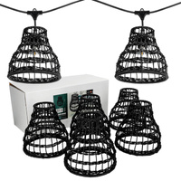 Lampenschirm für Girlanden Set CRETE LS R2 Schwarz Metall 5 Stück Kobi