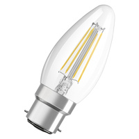 LED-Lampe B35 Kerze B22d 4W = 40W 470lm 2700K Warm 300° Retrofit Glühfaden CLASSIC Osram