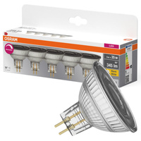 5x LED-Lampe MR16 Reflektor GU5.3 5W = 35W 345lm 2700K Warm CRI90 12V 36° Dimmbar BASE Osram