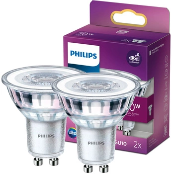 Set mit 2x LED-Halogenlampen GU10 PAR16 4,6W = 50W 355lm 2700K Warm 36° PHILIPS