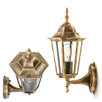 Garten Außen E27 Wandleuchte IP54 Gold LO4101 Kobi