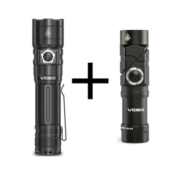 Set aus 2 Videx Taschenlampen – Wasserdicht, Wiederaufladbar, 10W 600lm + 20W 4000lm