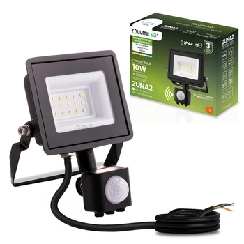 LED-Flutlicht ZUNA2 10W 900lm 4000K IP44 Schwarz Bewegungsmelder LUMILED