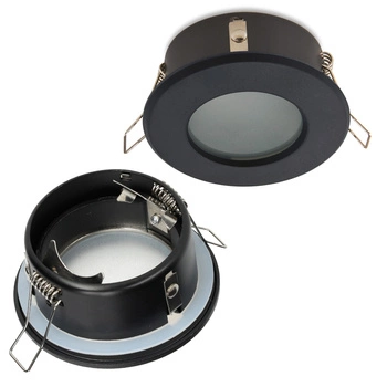 Flush-mounted GU10 Halogen Einbaustrahler Schwarz Rund Kobi