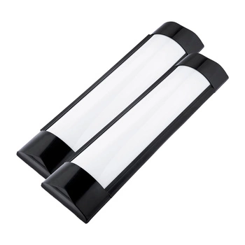 2x LED Panel Leuchte Aufputz Schwarz 30cm 9W 6500K Kaltweiß