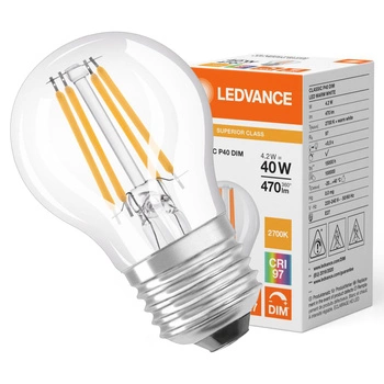 LED Lampen P45 E27 4.2W = 40W 470lm 2700K Warmweiß FILAMENT DIMMABLE LEDVANCE