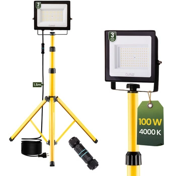 LED-Flutlicht ZUNA2 Halogenlampe 100W 4000K auf Stativ + Kabel + Hermetischer Anschluss LUMILED