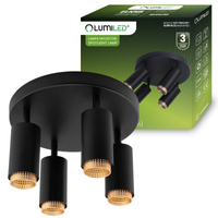 Reflektor Deckenleuchte 4x GU10 Plafond ELIGIS Schwarz LUMILED