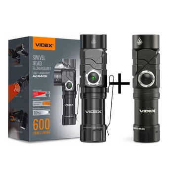 Paket mit 2 LED-Taschenlampen Videx A244RH – 10W, Wasserdicht, 600lm, Wiederaufladbar