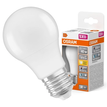 LED-Lampe A60 E27 4.9W = 40W 470lm 2700K Warm CRI&gt;97 180° CLASSIC Osram