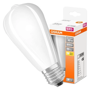 LED-Lampe ST64 E27 4W = 40W 470lm 2700K Warm 300° Retrofit Glühfaden CLASSIC Osram