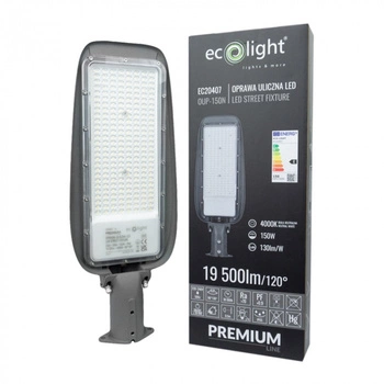 LED-Straßenlampe 150W 19500lm 4000K Neutral IP65 130lm/W PREMIUM Ecolight
