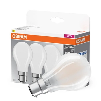 3x LED-Lampe A60 B22d 11W = 100W 1521lm 2700K Warm 320° BASE Osram