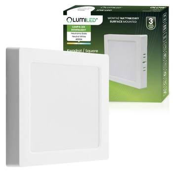 LED-Deckenanbauleuchte 12W Square 4000K GLOW White LUMILED