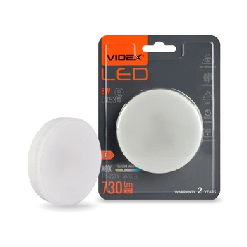 LED Lampen GX53 Reflektor 8W = 55W 730lm 3000K Warm 140° Videx