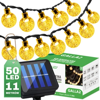 50x LED Solar Lichterkette Außen, Garten Lichterkette 11.8m, 3000K warm GALLA2 LUMILED