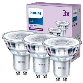 Set mit 3x LED-Halogenlampen GU10 PAR16 3,5W = 35W 275lm 4000K Neutral 36° PHILIPS