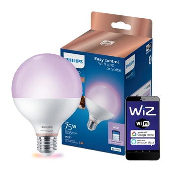 LED Lampen E27 G95 11W = 75W 2200-6500K + RGB SMART WiFi Philips WiZ