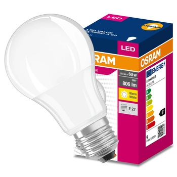 LED Lampen E27 A60 8W = 60W 806lm 3000K Warm 200° OSRAM