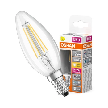 LED-Lampe B35 Kerze E14 2.2W = 25W 300lm 2700K Warm CRI90 300° Glühfaden Dimmbar SUPERSTAR PLUS CLASSIC Osram
