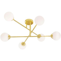 Deckenhängelampe 6xE27 GOLD PALLE Kronleuchter Glasschirme