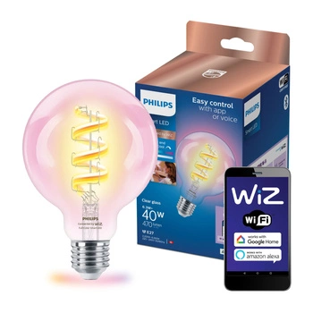 LED-Lampe E27 G95 6.3W = 40W CCT + RGB FILAMENT SMART WiFi Philips WiZ