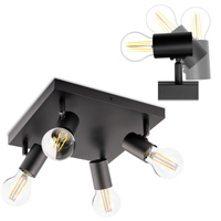 Deckenleuchte Plafond SPOT TUBA Reflektor Halogen Leuchte 4x E27 GLASA LUMILED