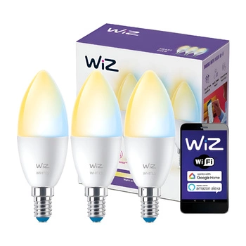 3x LED-Lampe E14 C37 4.9W = 40W 2200-6500K SMART WiFi WiZ