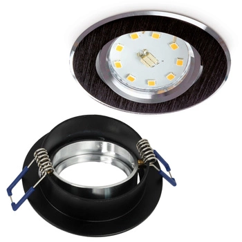 Flush-mounted GU10 Halogen Einbaustrahler Schwarz Rund Kobi