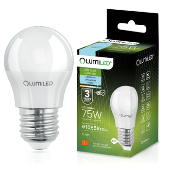 LED-Lampe E27 P40 10W = 75W 1055lm 6500K Kalt 180° LUMILED