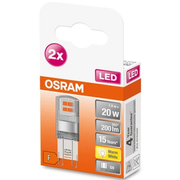 LED Lampen 2x G9 Kapsel 1.9W = 20W 200lm 2700K warm 300° OSRAM