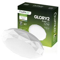 Plafond LED Aufbaumontage 12W IP44 Rund GLORY 2 DIAMENT 26cm LUMILED