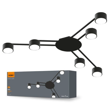 Kronleuchter Deckenleuchte 6x GX53 LED Schwarz Modern Videx