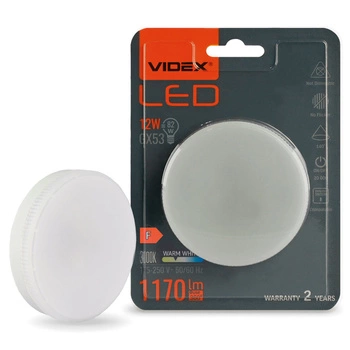 LED Lampen GX53 Reflektor 12W = 82W 1170lm 3000K Warm 140° Videx