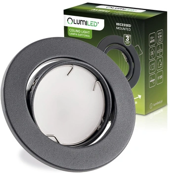 Runde Halogen-Einbauleuchte AURELI Graphitblech MR16 GU10 LUMILED