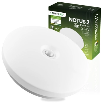 LED Plafond Aufputz 24W NOTUS 2 Rund Bewegungsmelder IP44 38 cm LUMILED
