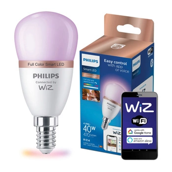 LED-Glühbirne E14 P45 4.9W = 40W 2200-6500K + RGB SMART WiFi Philips WiZ