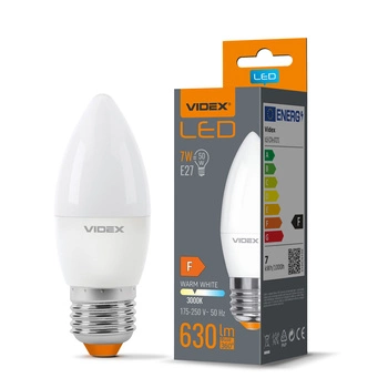 LED Lampen E27 C37 Kerze 7W = 50W 630lm 3000K Warm 220° Videx