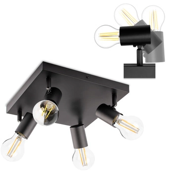 Deckenleuchte Plafond SPOT TUBA Reflektor Halogen Leuchte 4x E27 GLASA LUMILED