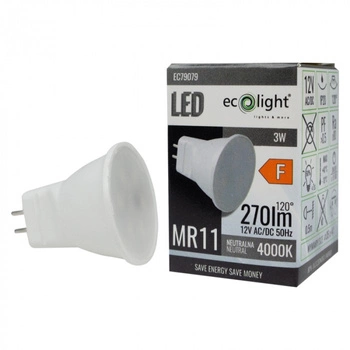 LED-Reflektor-Lampe MR11 3W 270lm 4000K Neutral 12V Ecolight