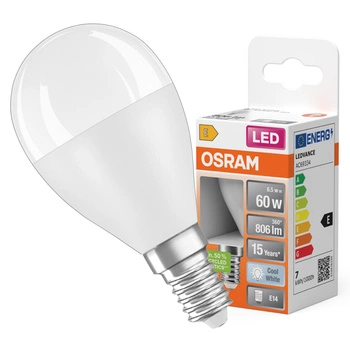 LED-Lampe P45 Ball E14 6.5W = 60W 806lm 4000K Neutral 150° STAR CLASSIC Osram