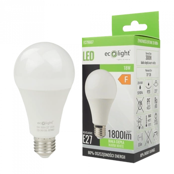 LED-Lampe A70 E27 18W 1620lm 3000K Warm Ecolight